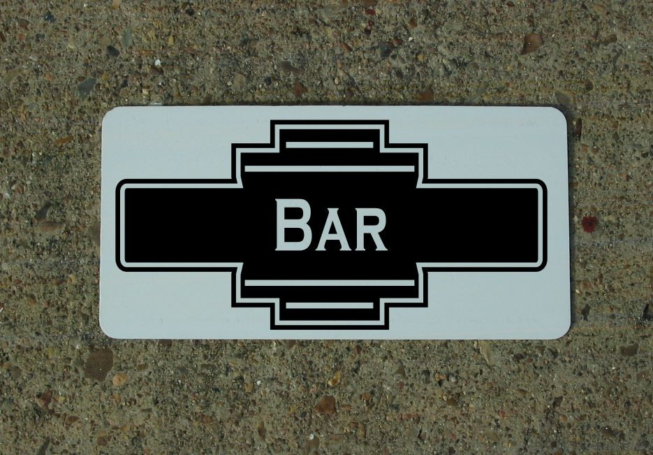 BAR Black Metal Sign 40&rsquo;s 50s Retro Vintage Style Art Deco Decor Design