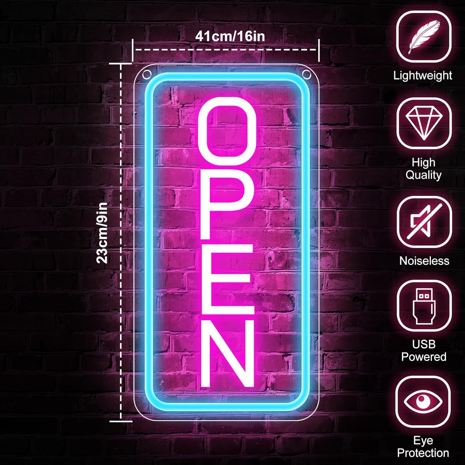 Neon Open Sign 16 »x9 », Super Bright LED Open Signs for Business, Adjustable…