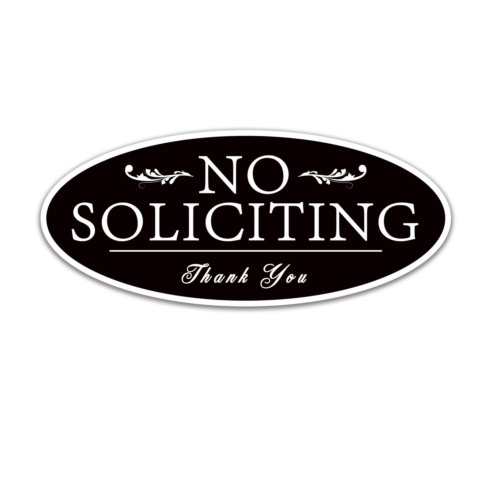 No Soliciting Sign Sticker for Front Door, Self-Adhesive Modern No Solicitors