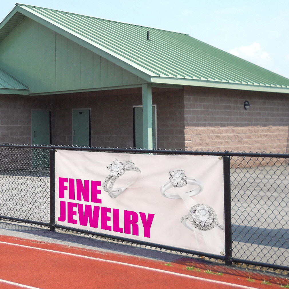 Vinyl Banner Multiple Sizes Fine Jewelry Outdoor Advertising Printing B Business