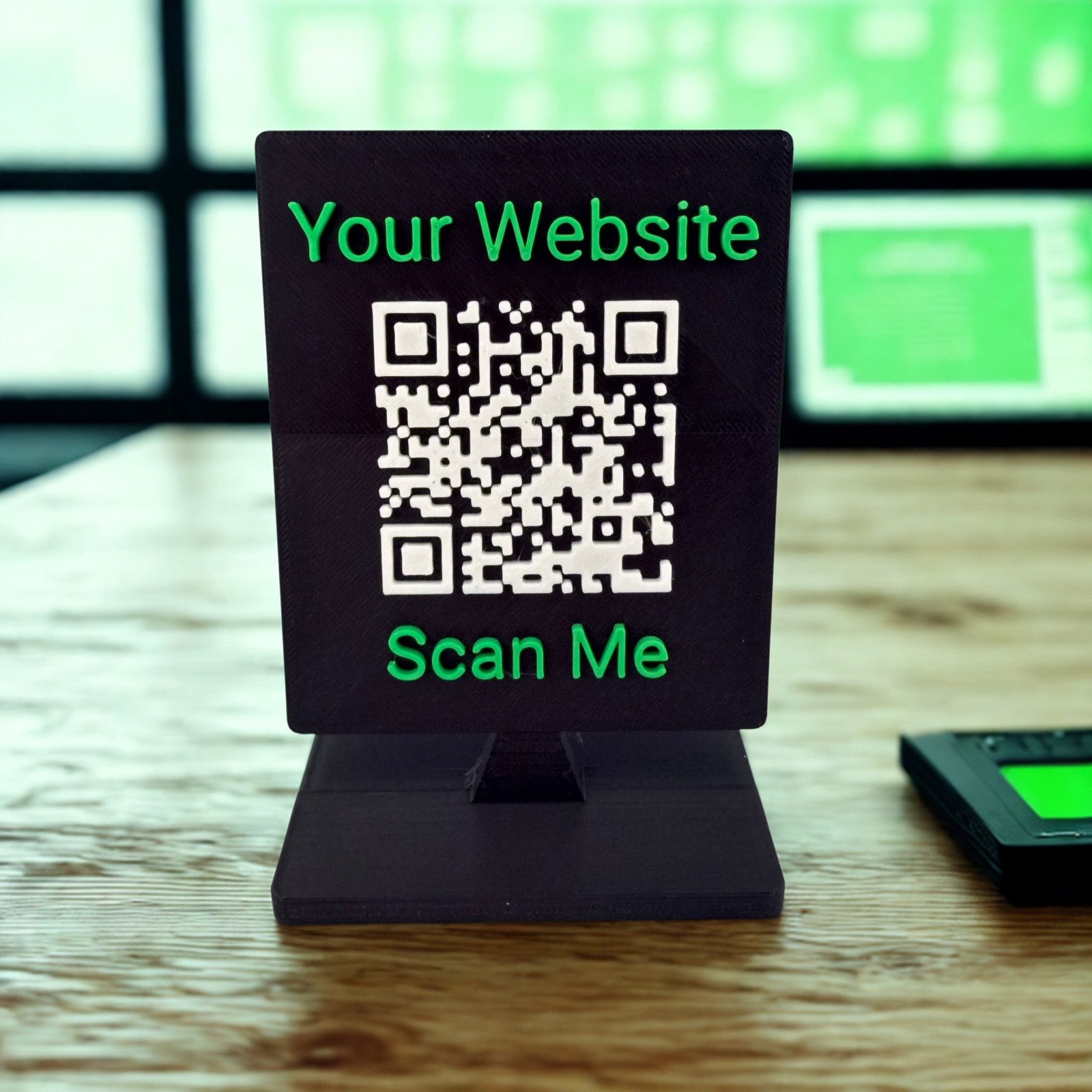 Custom 3D Printed QR Code Stand – Tabletop Display for Menus, Payments, Websites