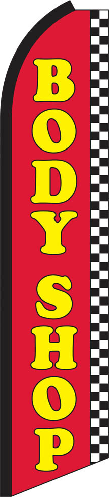 SWOOPER FEATHER FLUTTER FLAG BODY SHOP REPAIR SIGN ADVERTISING HALF SLEEVE SUPER