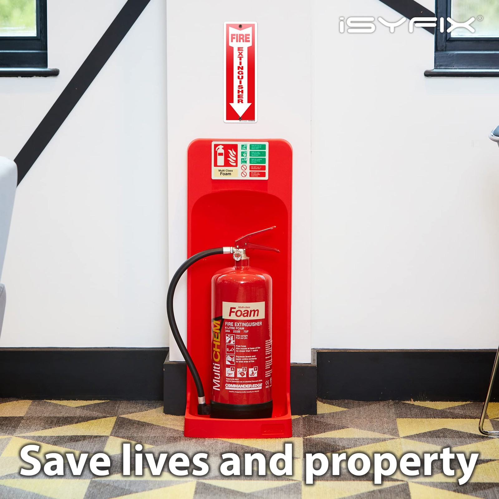 Isyfix Fire Extinguisher Aluminum Signs 5 Pack 4X12 Inch Laminated For Ultimate