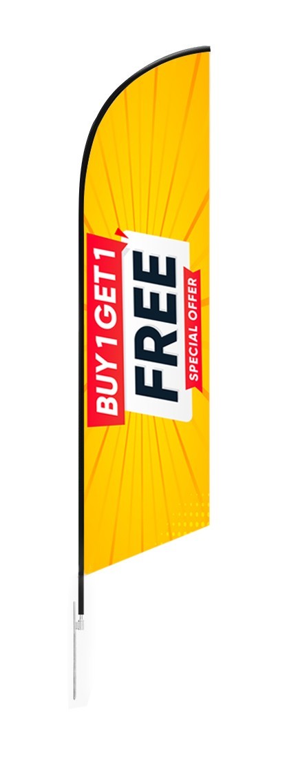 Buy 1 Get 1 Free Feather Flag With Ground Stake