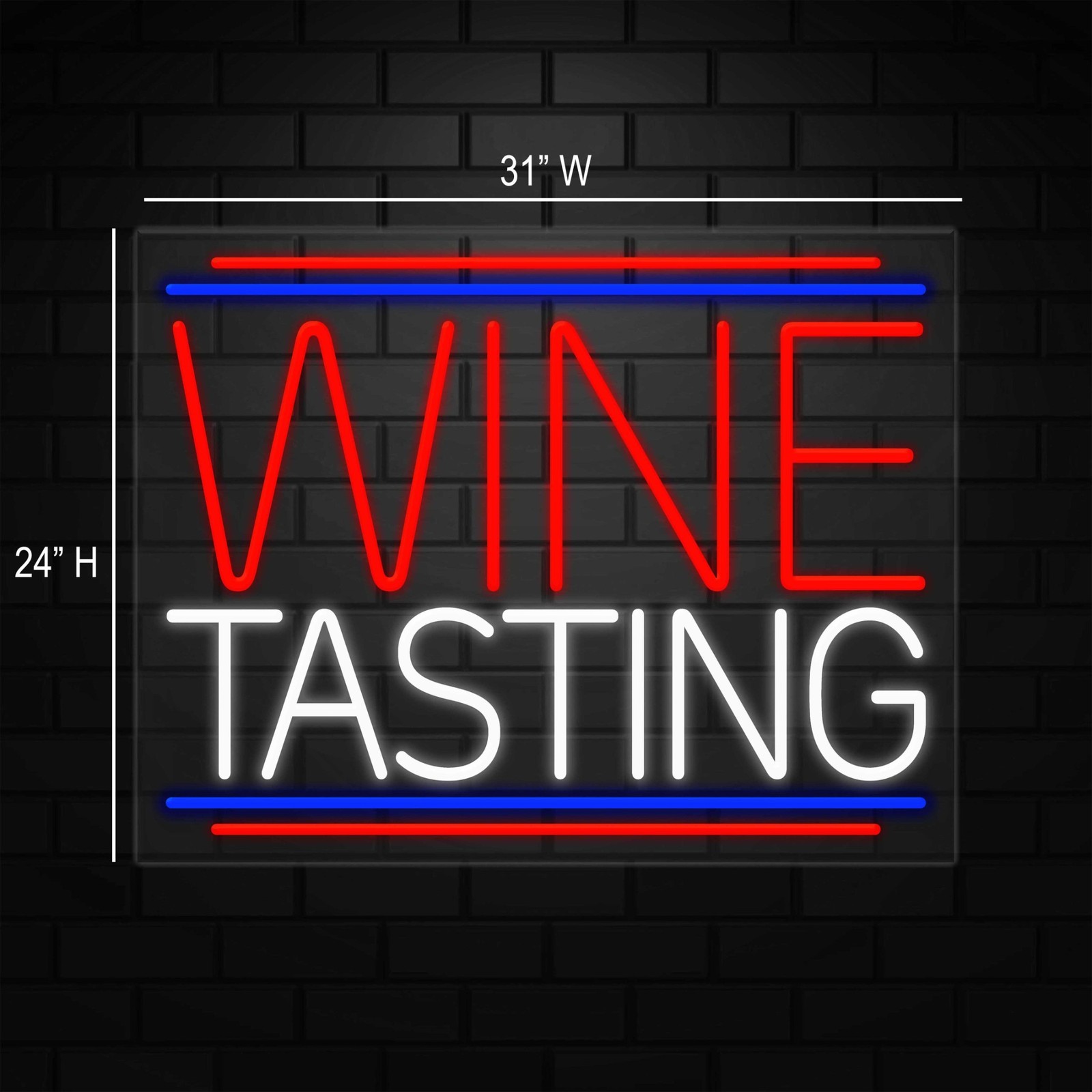 Wine Tasting Neon Sign for Retail Displays | LED Flex Neon | 31&Prime;W x 24&Prime;H x 1&Prime;D