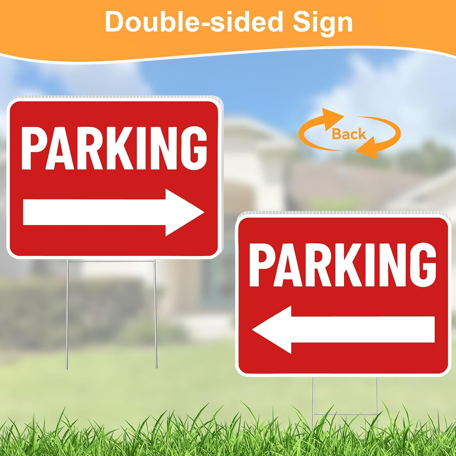 Parking Sign 2 Pack, 16&Prime;X12&Prime; Parking Signs for outside Event, Double Sided Water