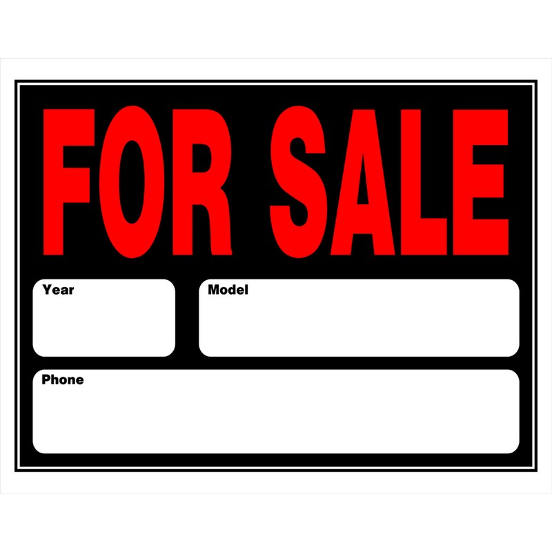 Hillman 842172 Black/Red English for Sale Sign 15 H x 21 W in. (Pack of 6)
