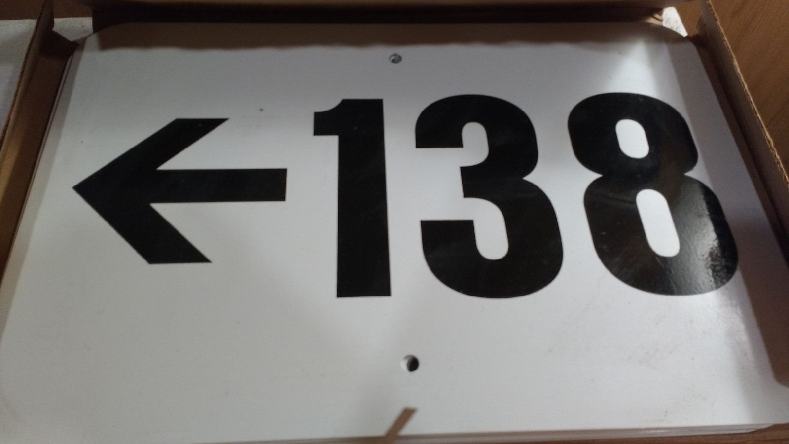 18×12&Prime; Steel Number Signs with Arrows, #138-149 Available