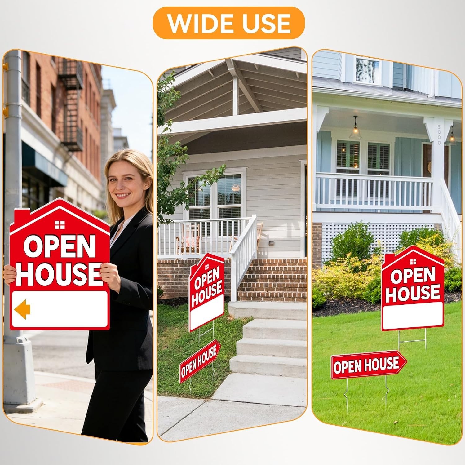Open House Signs for Real Estate 5 Pack, 17&Prime;x13&Prime; Open House Sign Double Sided…