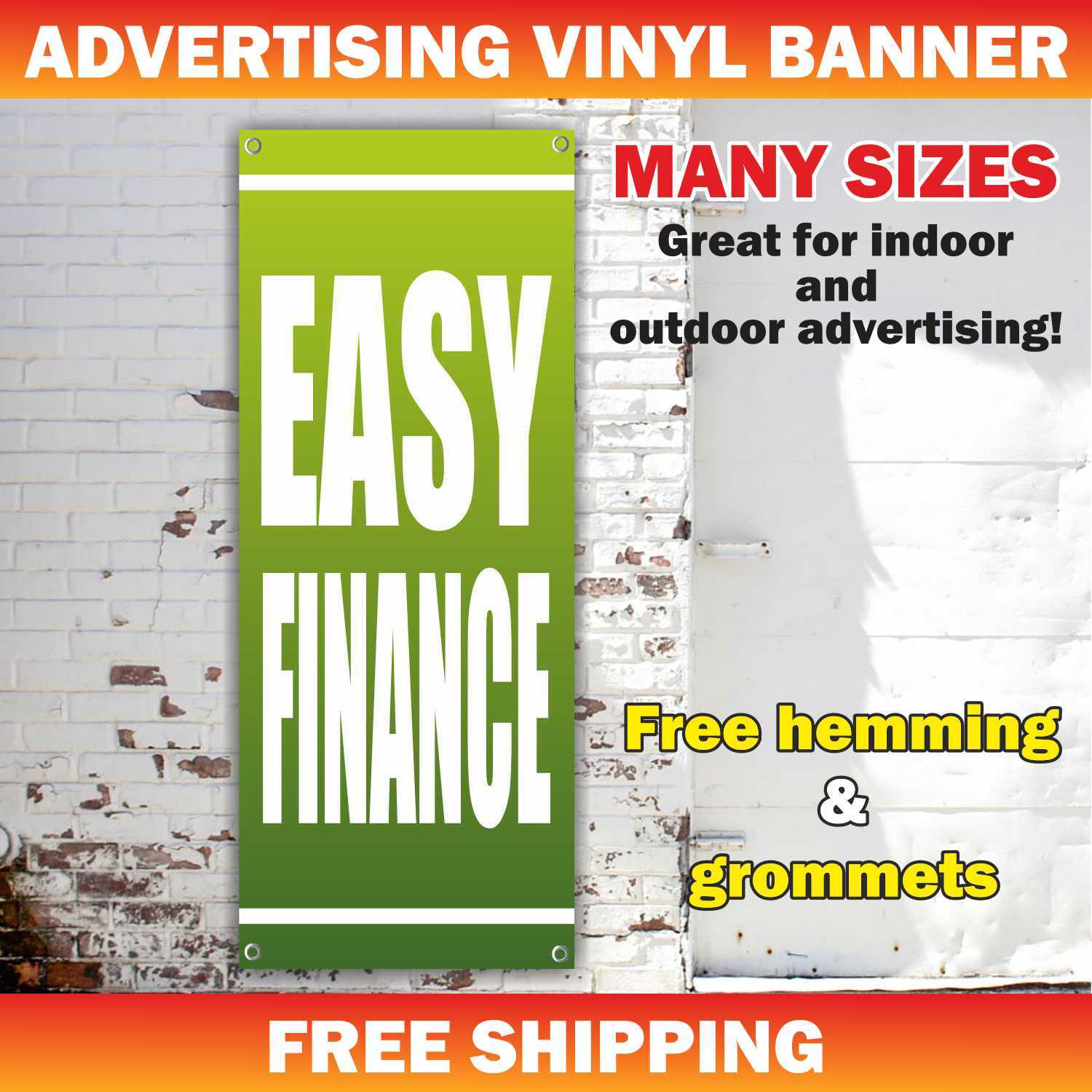 EASY FINANCE Advertising Banner Vinyl Mesh Sign Used Car Auto Sales Lot credit