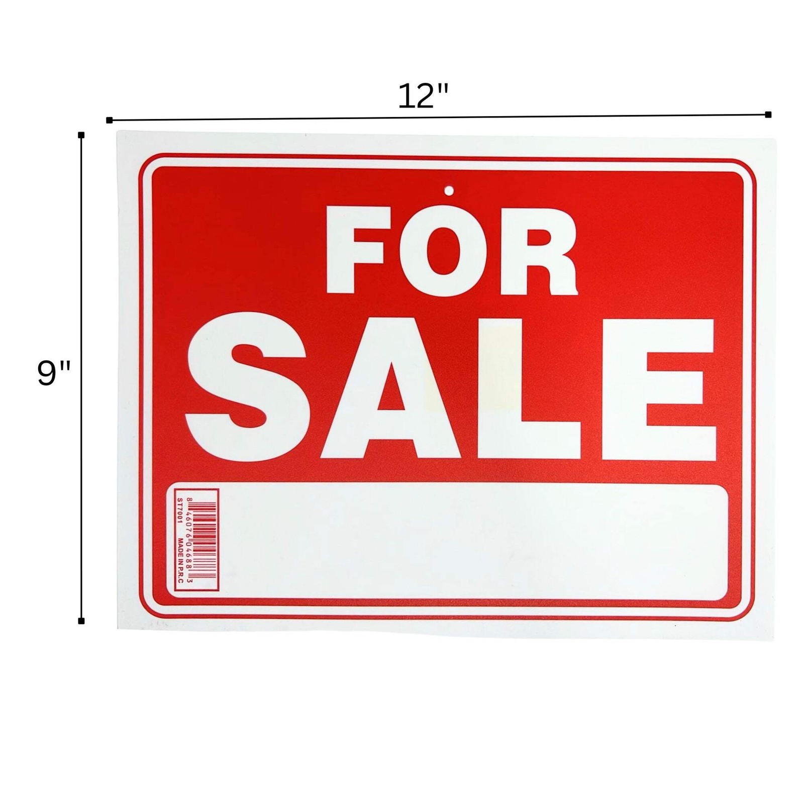9&Prime;X12&Prime; « FOR SALE » Plastic Signage Sign-1 Pack