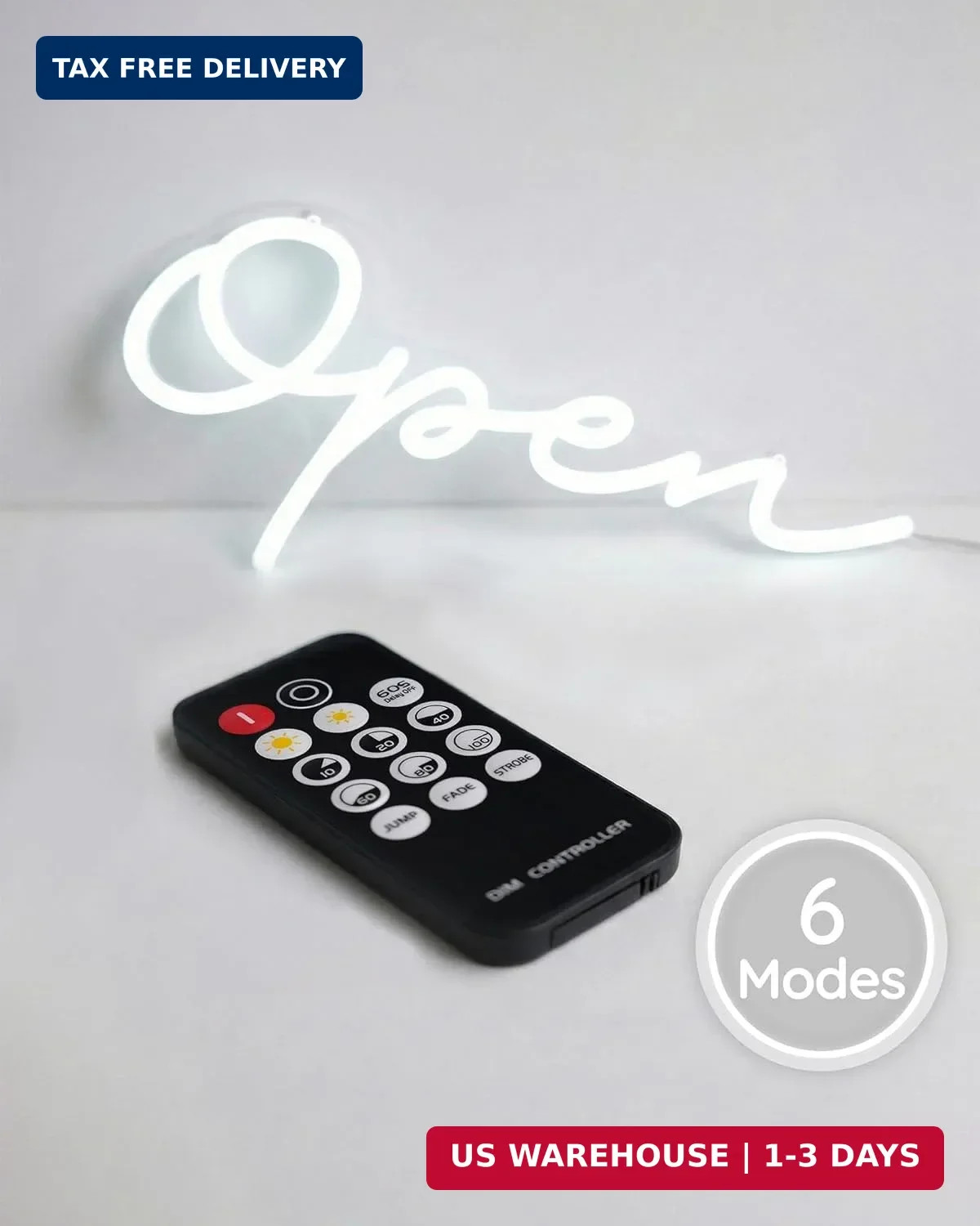 HiNeon Large LED Neon Open Sign for Business 19x9in w/Remote Control, Bright Lig