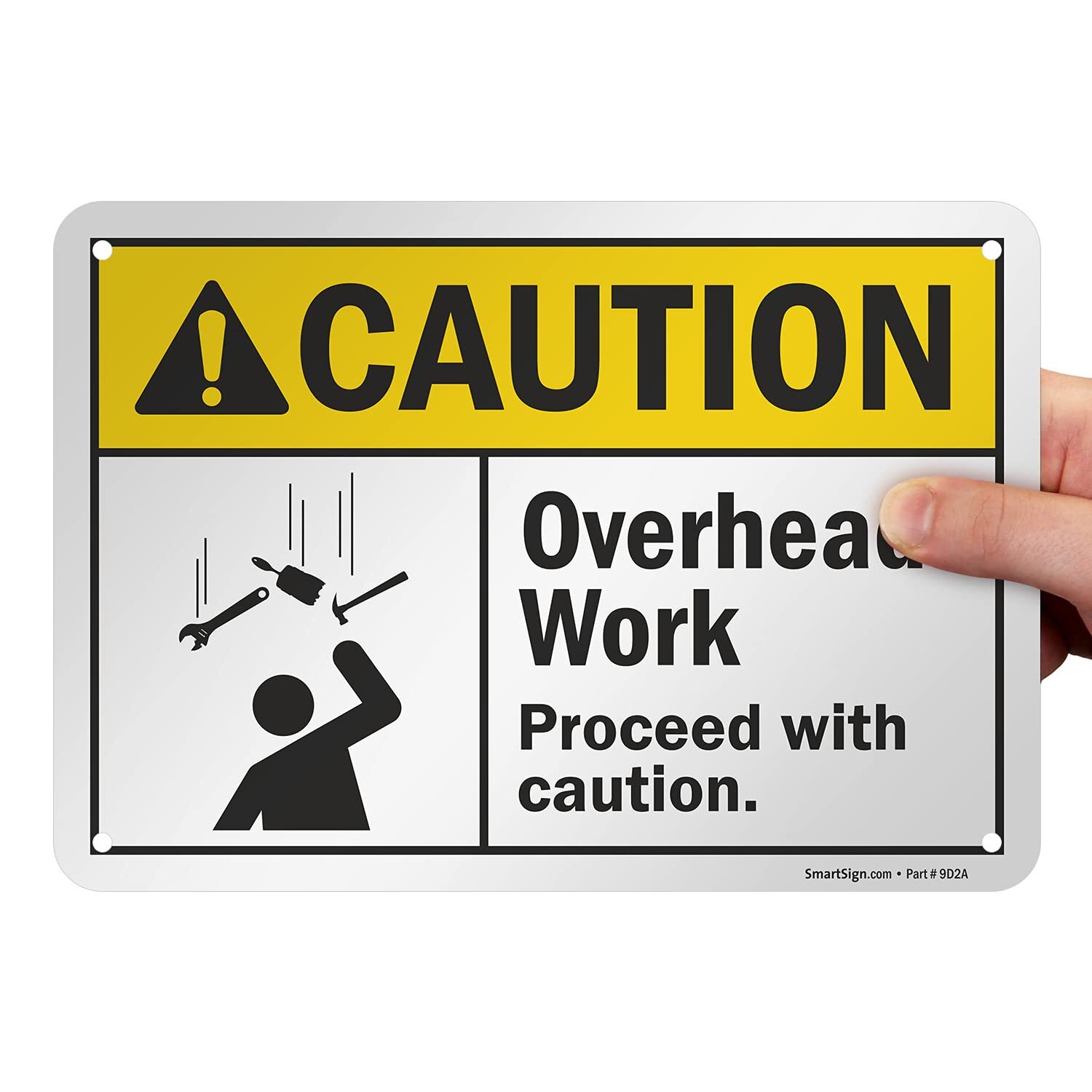 7 x 10 inch “Caution – Overhead Work Proceed with Caution” ANSI Sign Digital …