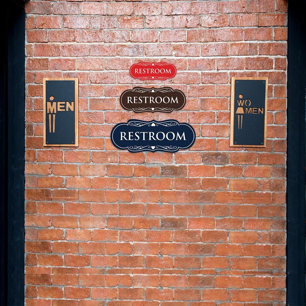 Designer Restroom Wall or Door Sign – Bathroom Signage | Durable Plastic and …
