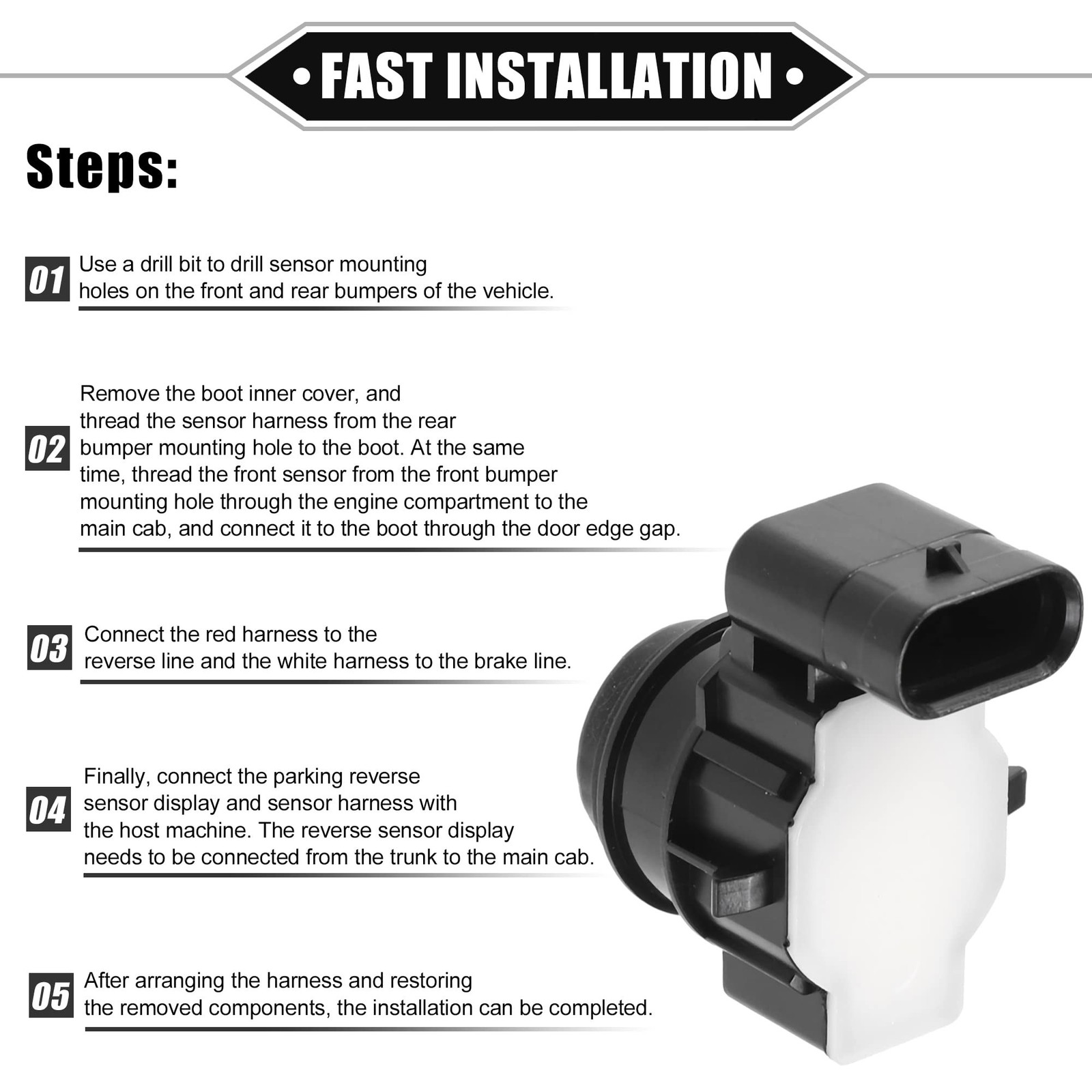 4 Pcs PDC Reverse Parking Assist Sensor Compatible for Dodge Durango 2018-202…