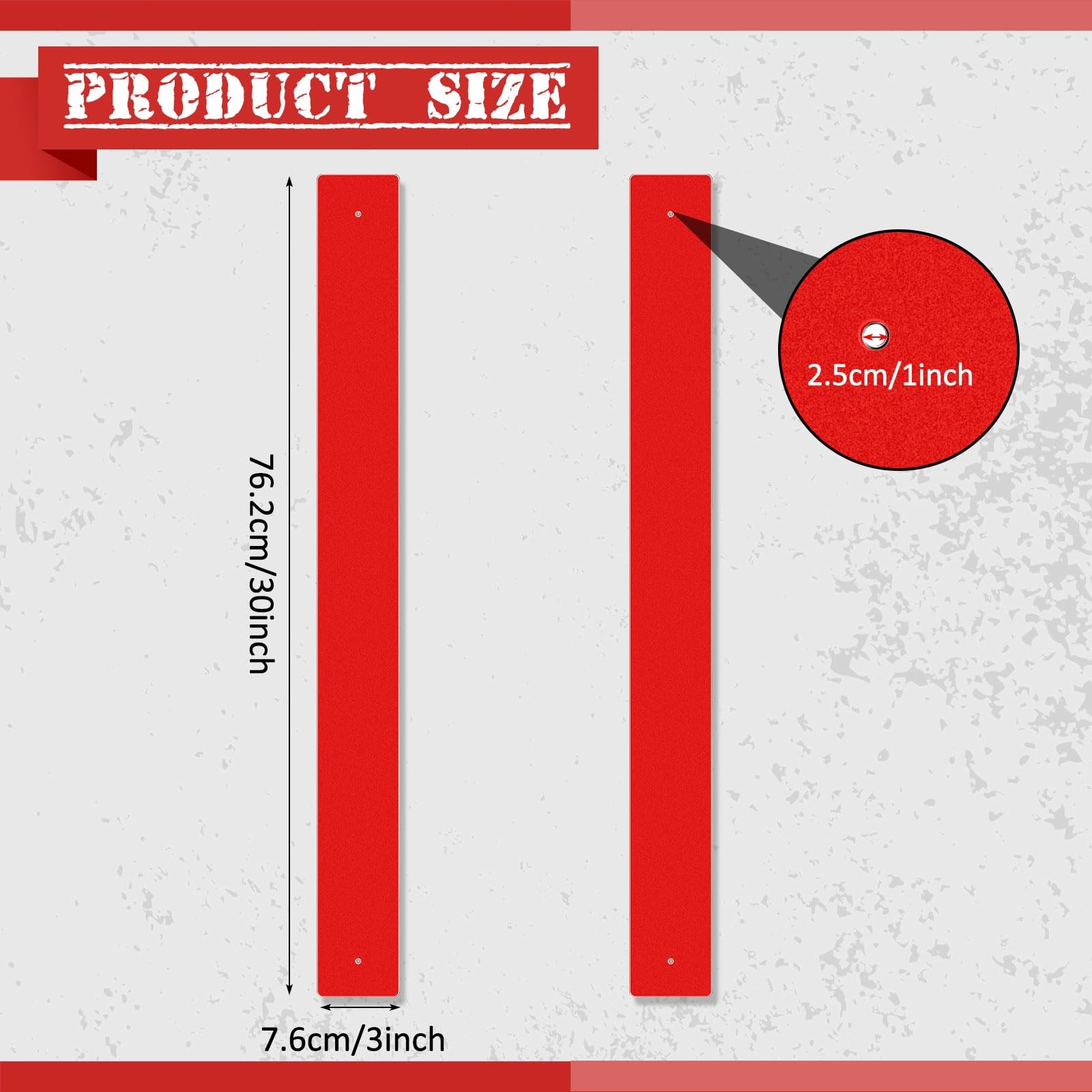 2 Pcs Reflective Sign Post Panel 3 x 30 Inch Reflective Aluminum Red Driveway…