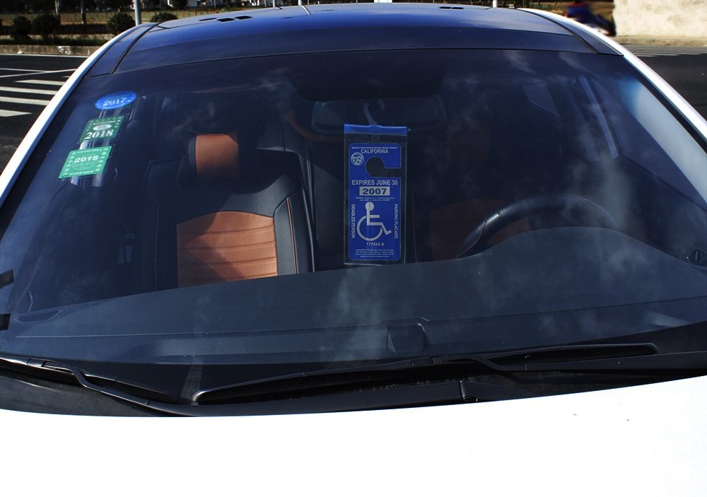 Handicapped Parking Placard Holder – Disabled Protective Mirror clear