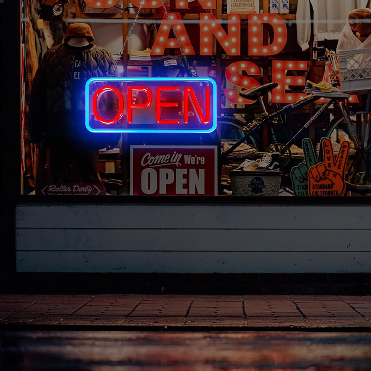 LED Open Sign,Bright Open Sign for Business Window with Remote Control,21X10 Inc