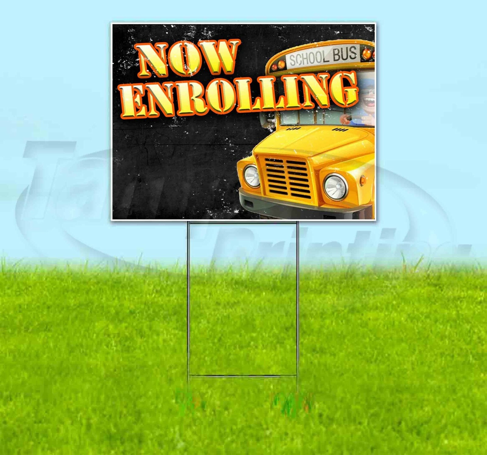 NOW ENROLLING Yard Sign Corrugated Plastic Bandit Lawn Decorations USA