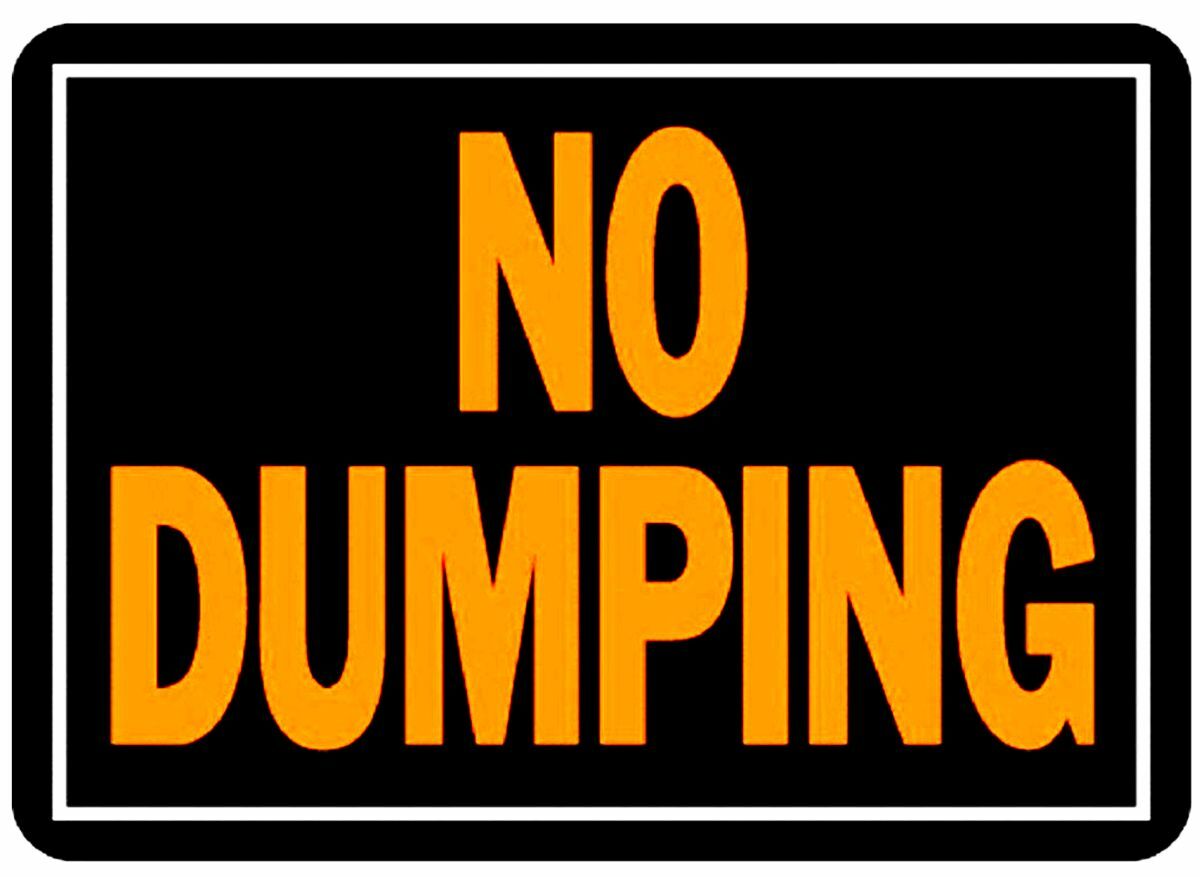 NO DUMPING Metal SIGN 10&Prime;x14&Prime; Fluorescent Weatherproof Aluminum posted HY-KO 833