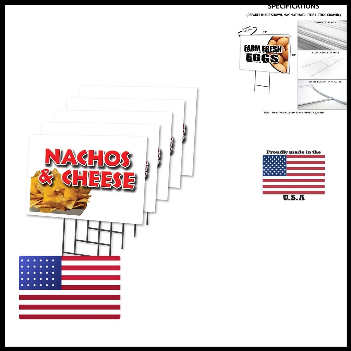 Signmission 5 Pack Of 18 X 24 Yard Your Included Image On Both In The Usa