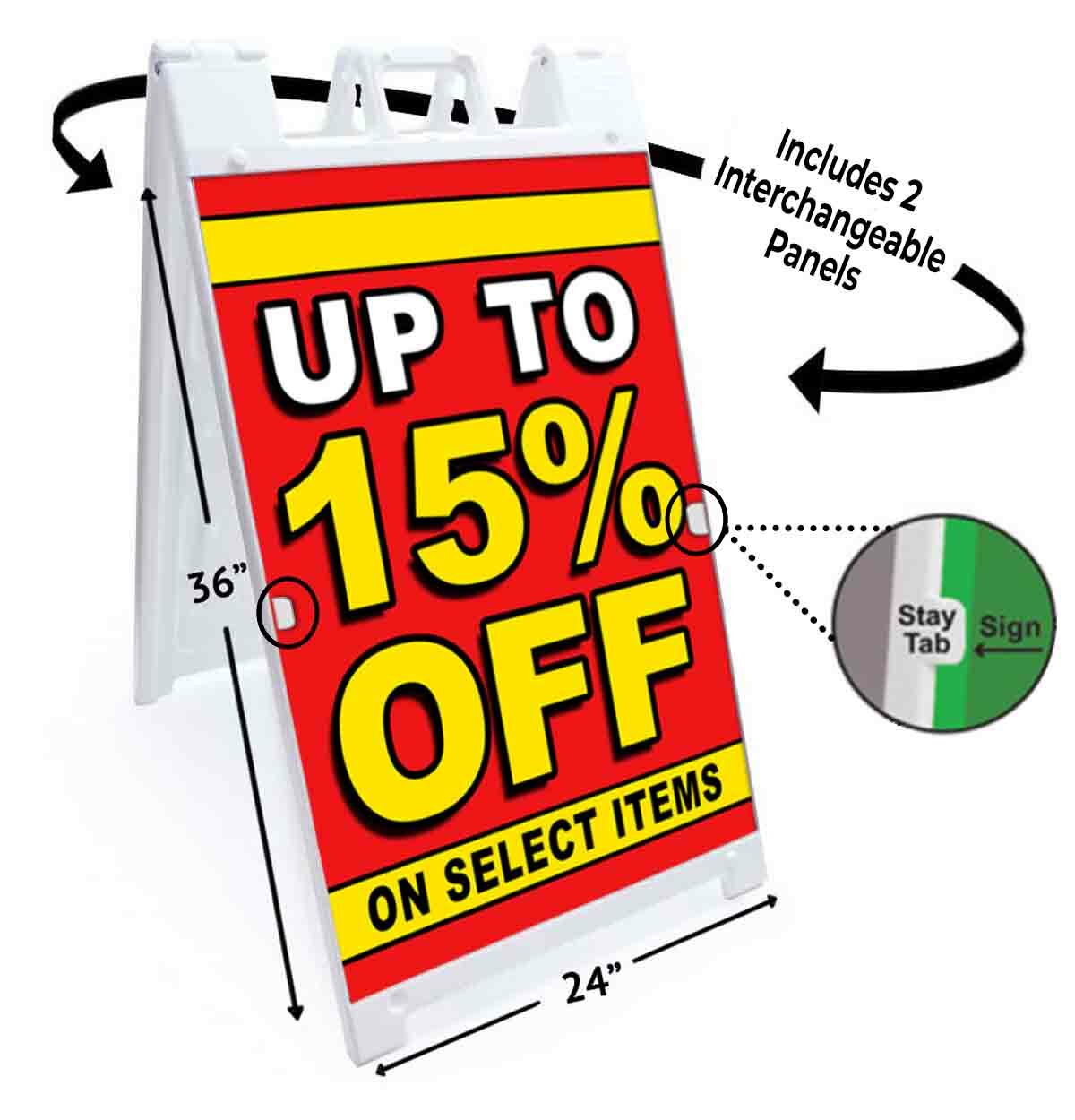 UP TO 15% OFF ON SELECT ITEMS Signicade 24×36 Aframe Sidewalk Sign Banner Decal