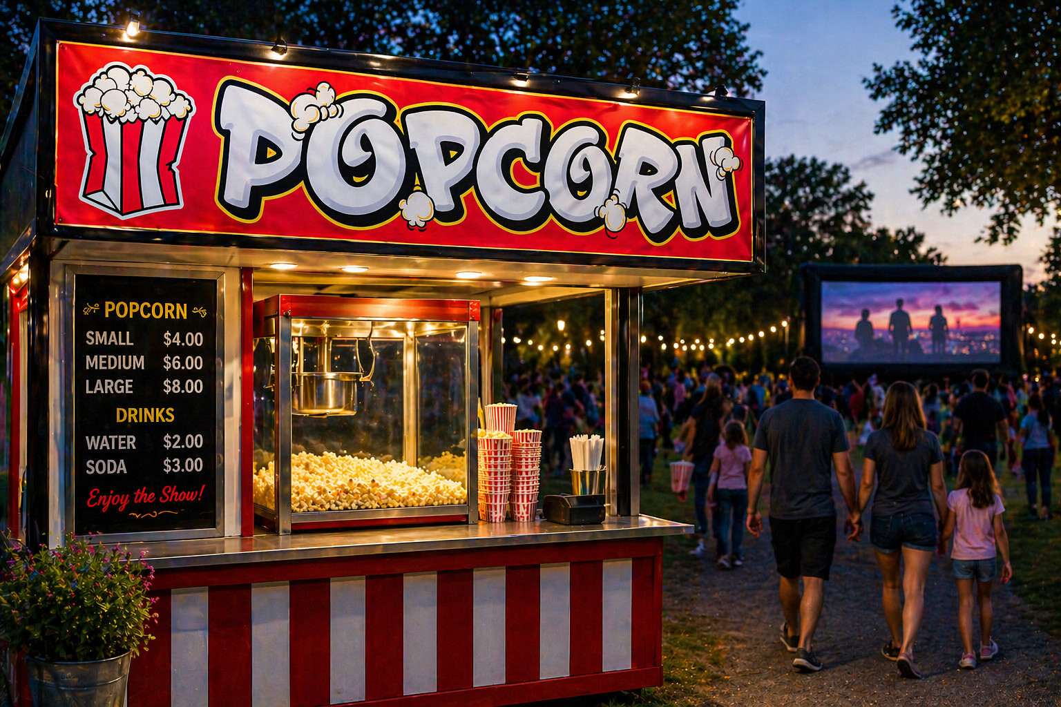 Popcorn Vinyl Banner Sign – Concession – 15oz Heavy Duty