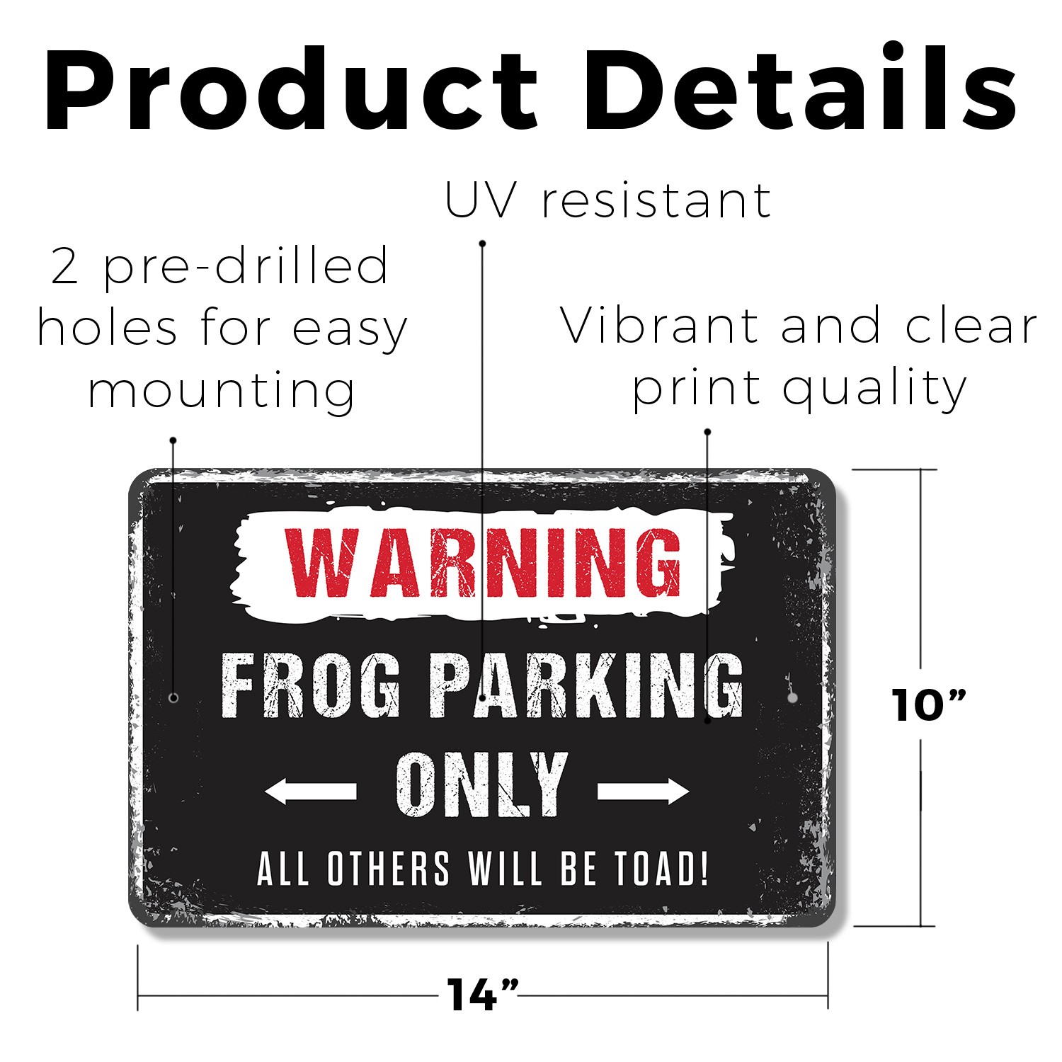 Frog Parking Only All Others Will Be Toad Sign Ribbit Reserved Spot for Gardens