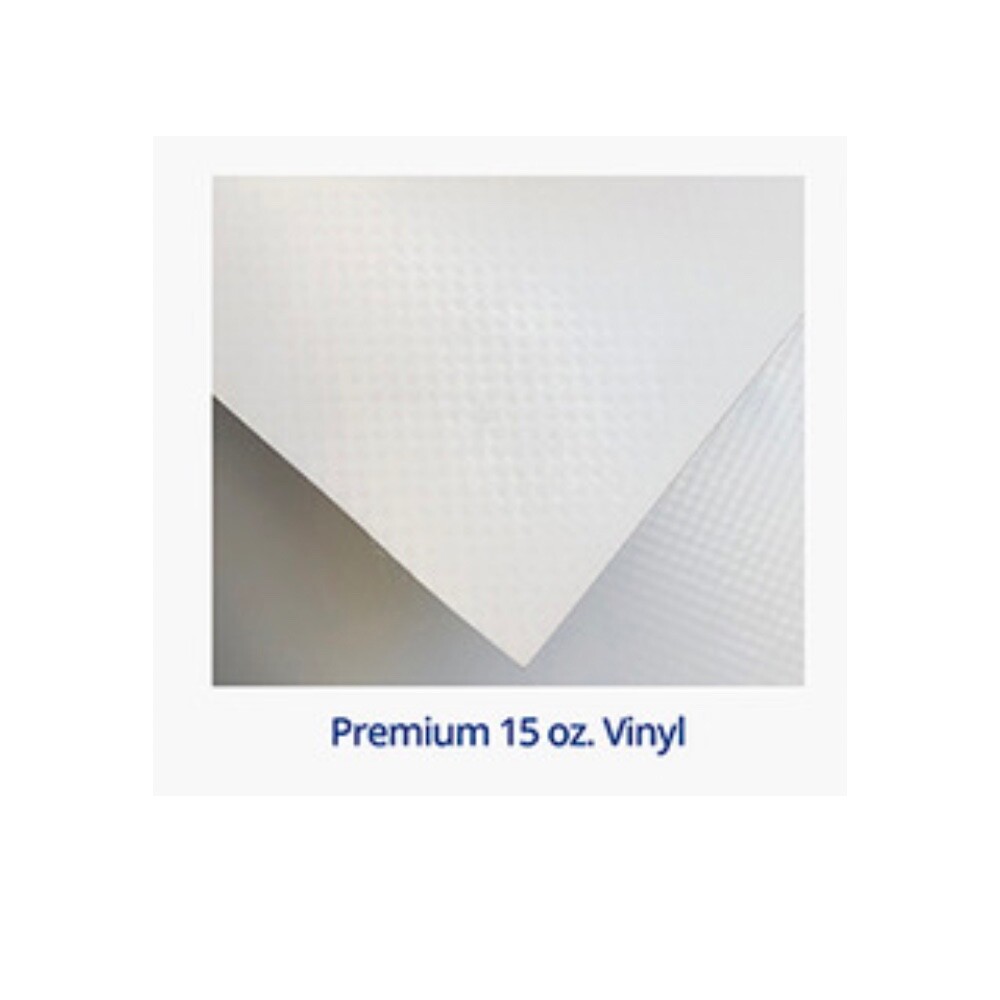 15 oz Blank White Vinyl Banner, Waterproof 96&Prime; x 84&Prime; 8&rsquo;x7&prime; with Pole Pockets