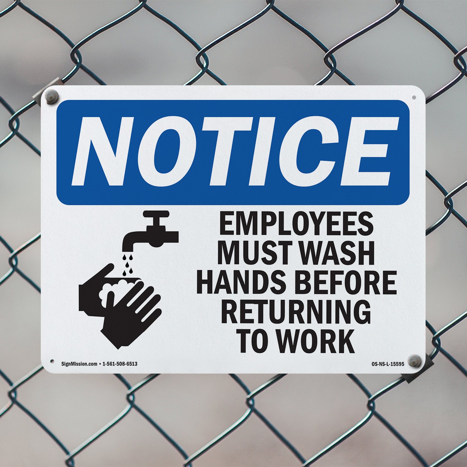 Employees Must Wash Hands Before Work OSHA Notice Sign Or Decal – 5 or 10 Pack