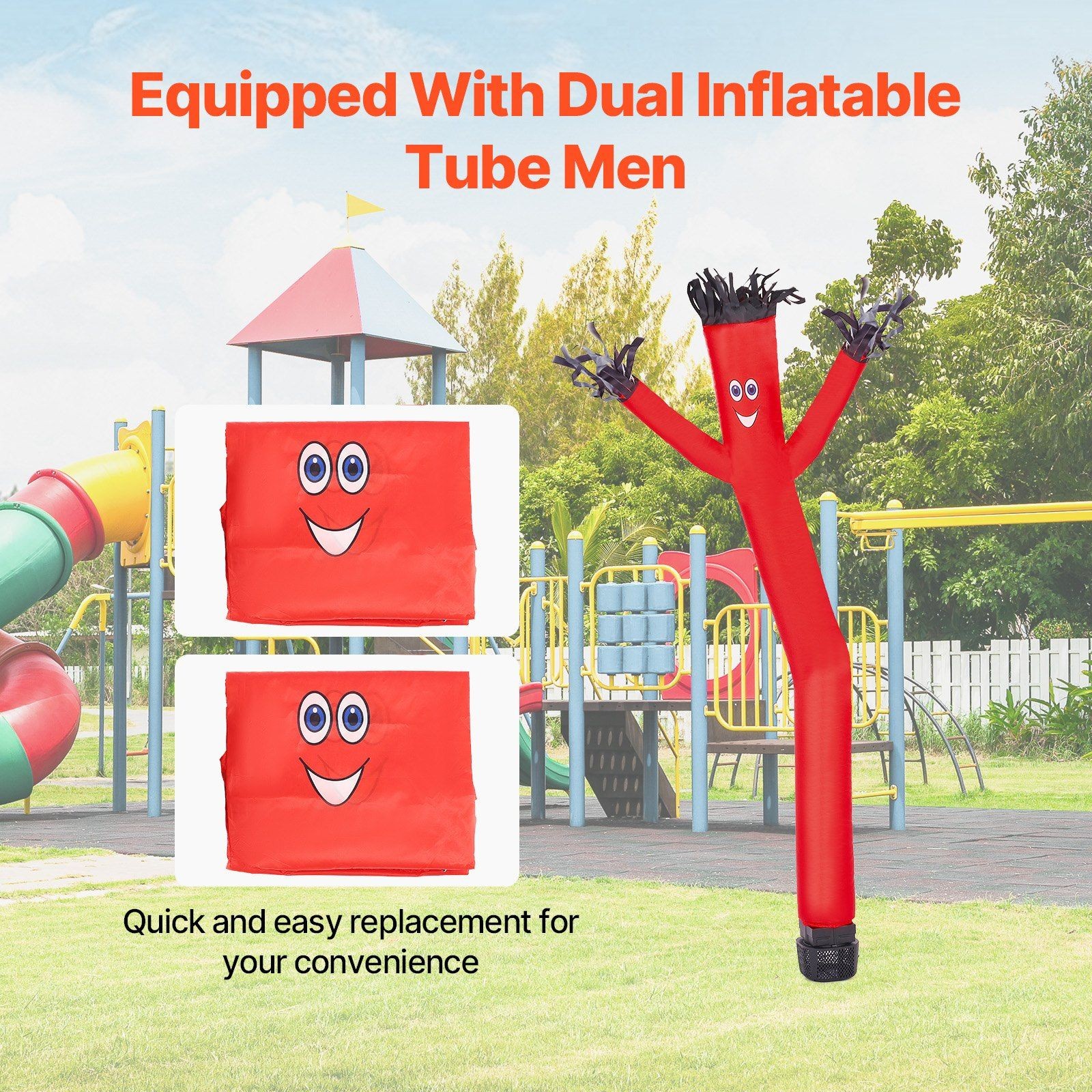 6ft Smile-Face Inflatable Tube Men Set with 1/15HP Blower, IPX3 Fan