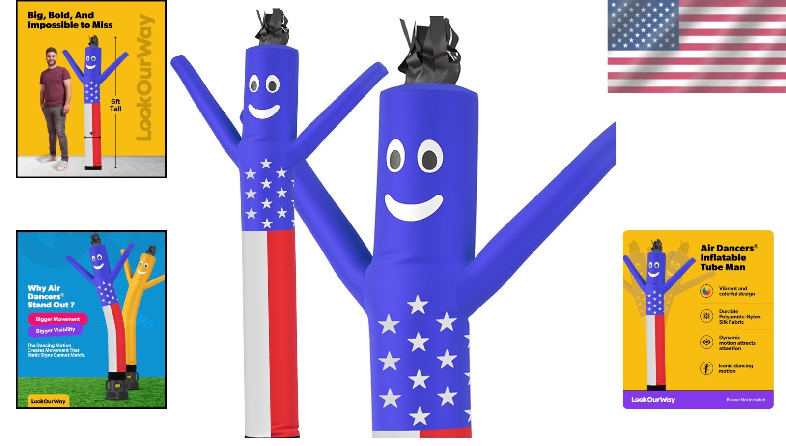 6ft Inflatable Tube Man – Wacky Waving Air Dancer for Advertising Events
