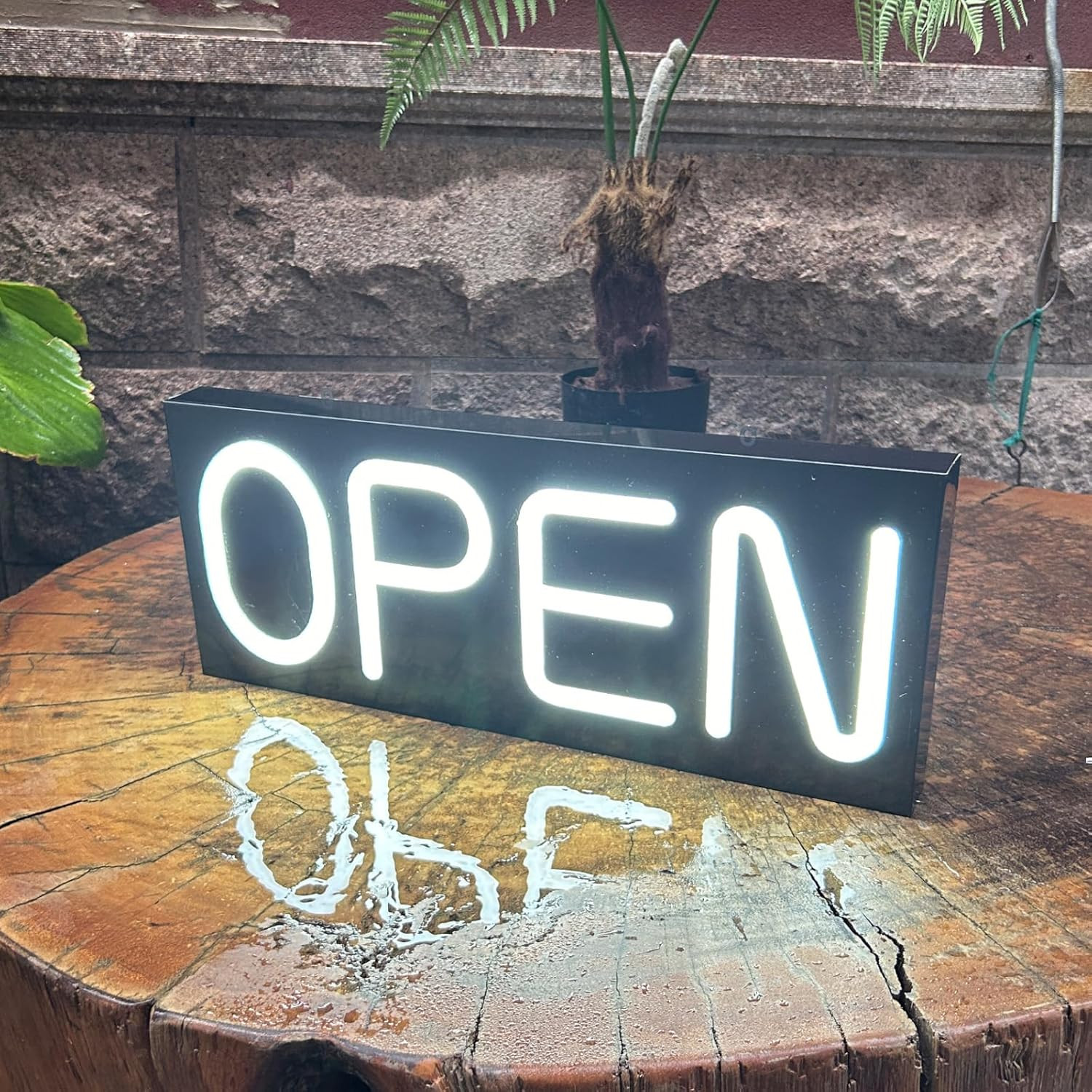 Bright Waterproof LED Open Sign for Business – 19.7”x8” with Adapter