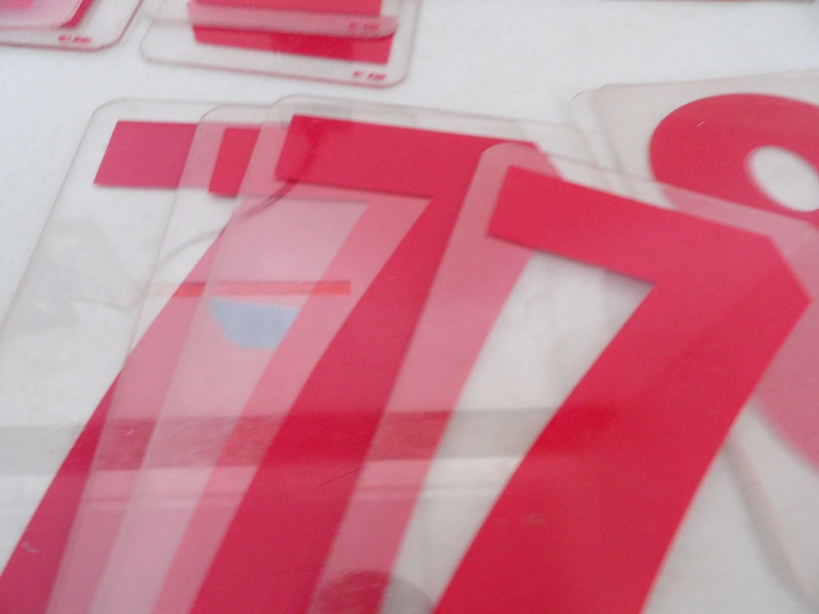 Lot of 6&Prime; Tall Red Marquee Sign Hard Plastic Numbers ( Zip Brand )
