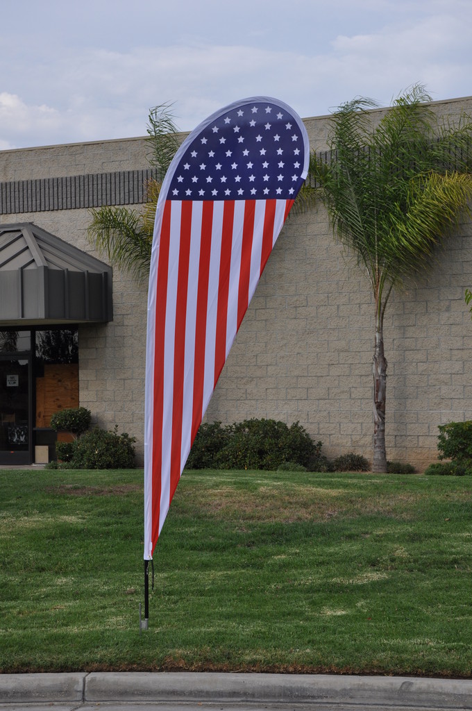 American 14ft Teardrop Flag Set Feather Flag – INCLUDES POLE KIT + SPIKE