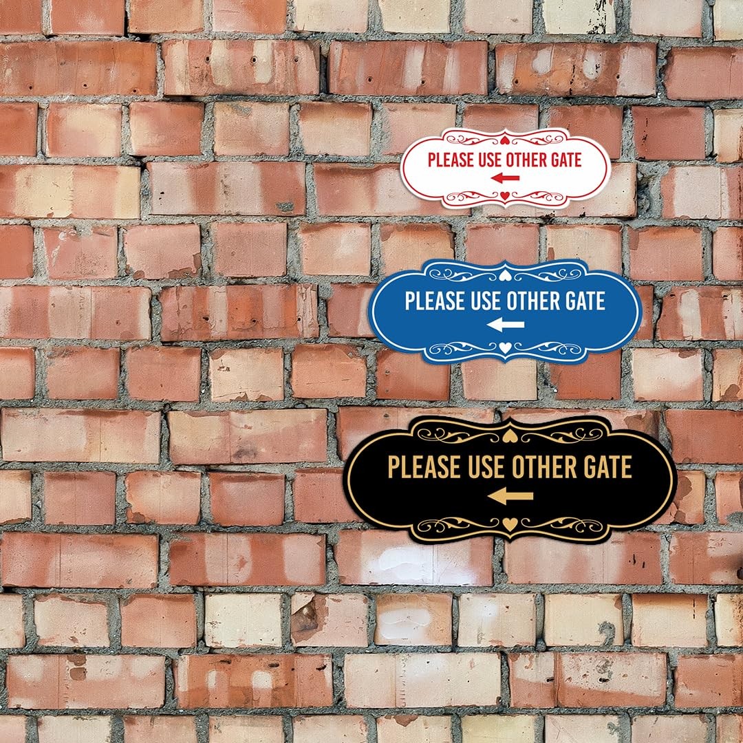 Designer Please Use Other Gate Left Arrow Sign Black Small Wall Decor