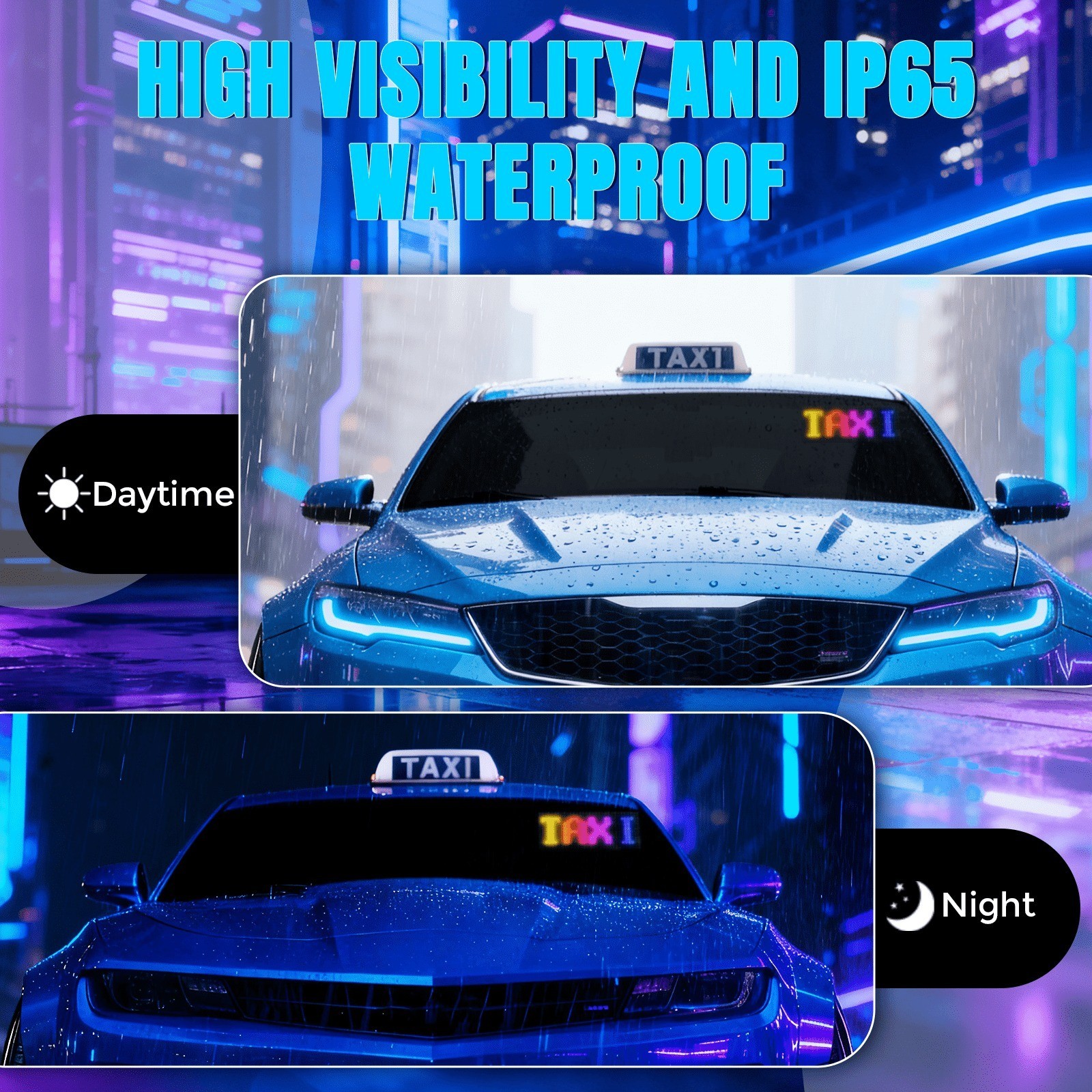 Programmable LED Car Sign Bluetooth APP Control Scrolling Display For Car Decor