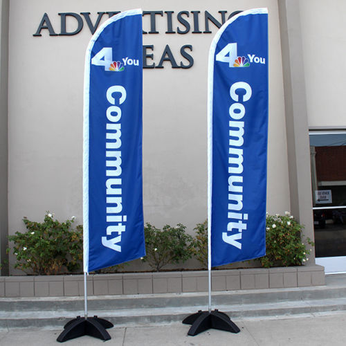 15&prime; Full Color Custom Tall Swooper Advertising Flag Feather Banner Digital Print