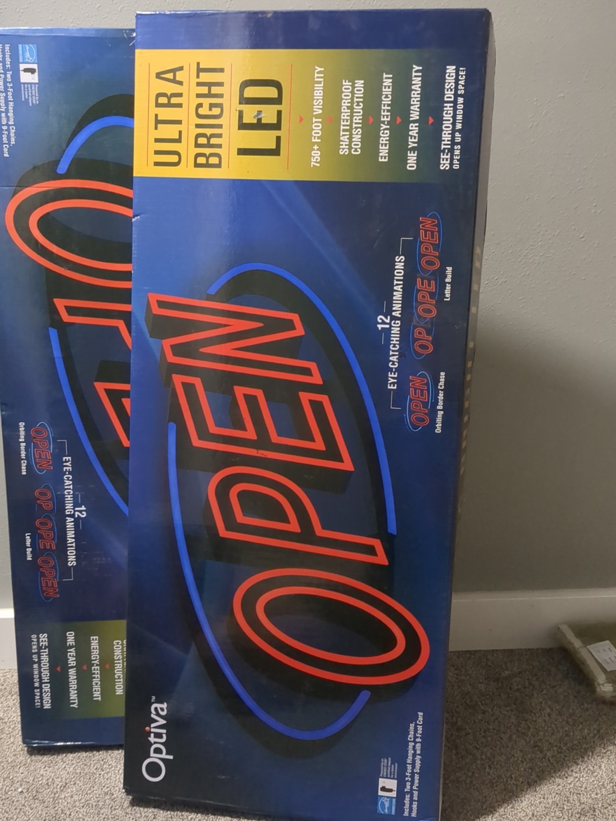 Optiva Open Signs | Neon Open Sign Look, LED Lights | 12 Eye-Catching Animations
