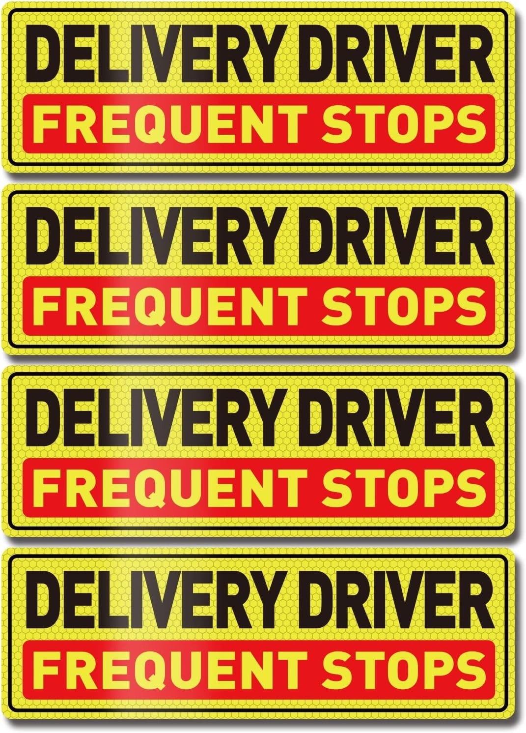4-Pack Reflective Magnetic Delivery Warning Signs 12×4 Inches for Vehicle Safety