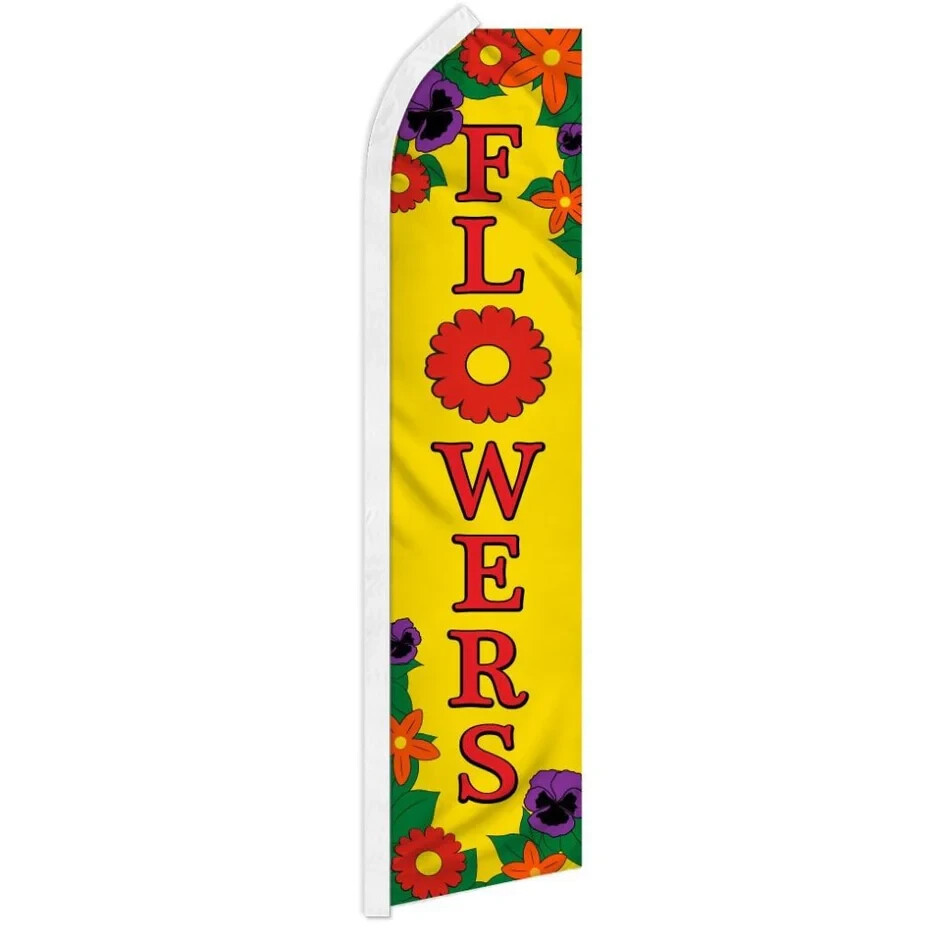 Flowers Swooper Advertising Banner Flag for Flower Shops & Floral Arrangements