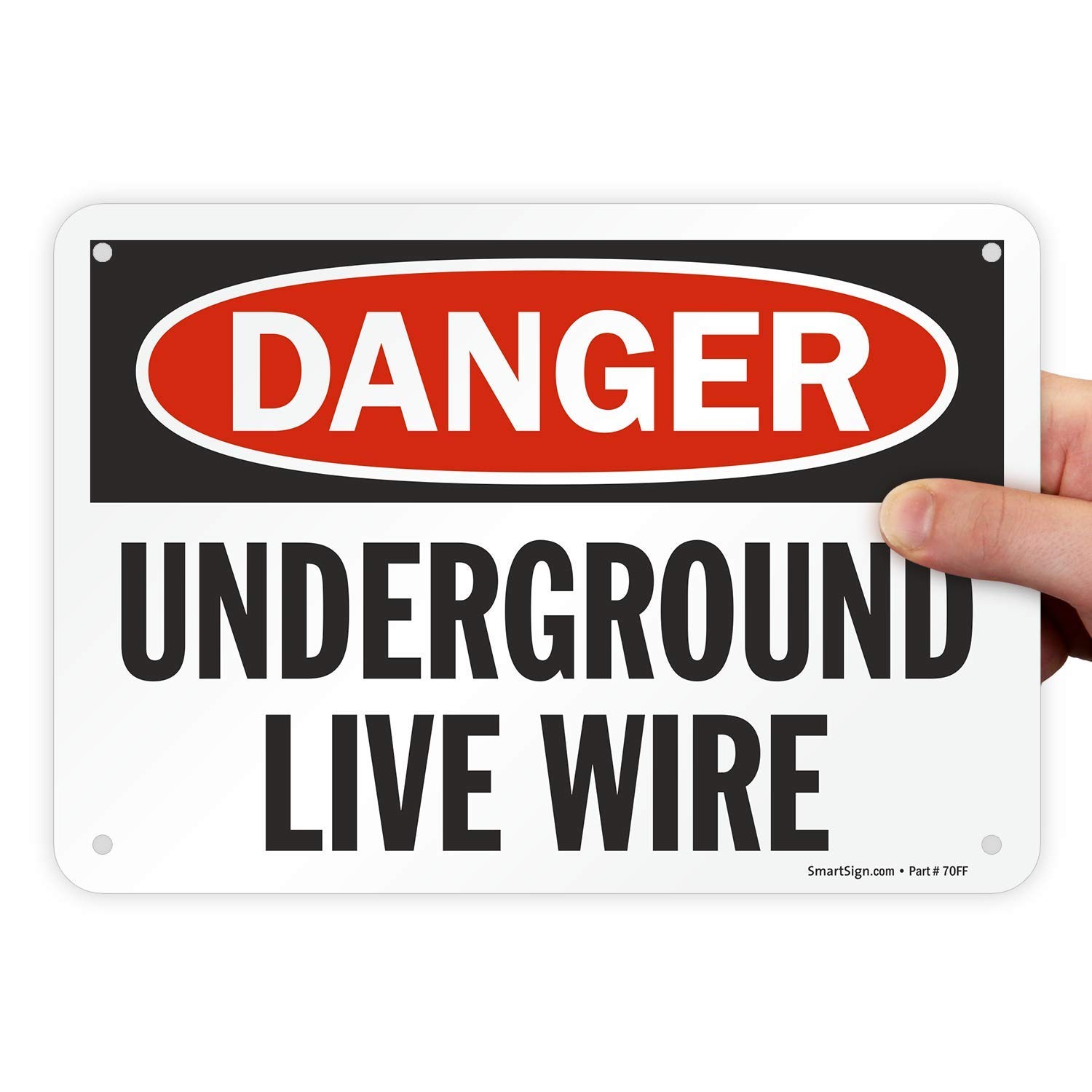 Danger Underground Live Wire Sign 7×10 Inch Aluminum Warning Plaque