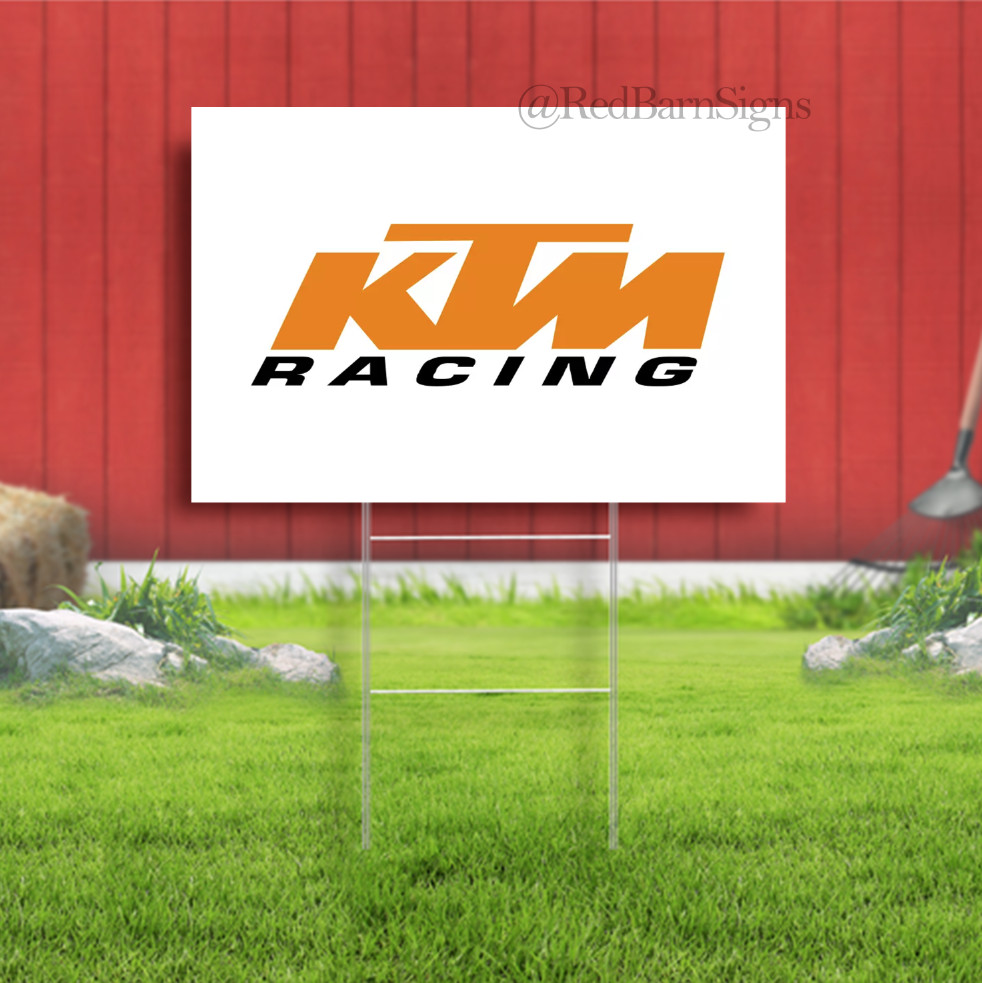 KTM RACING Yard Sign with metal stakes