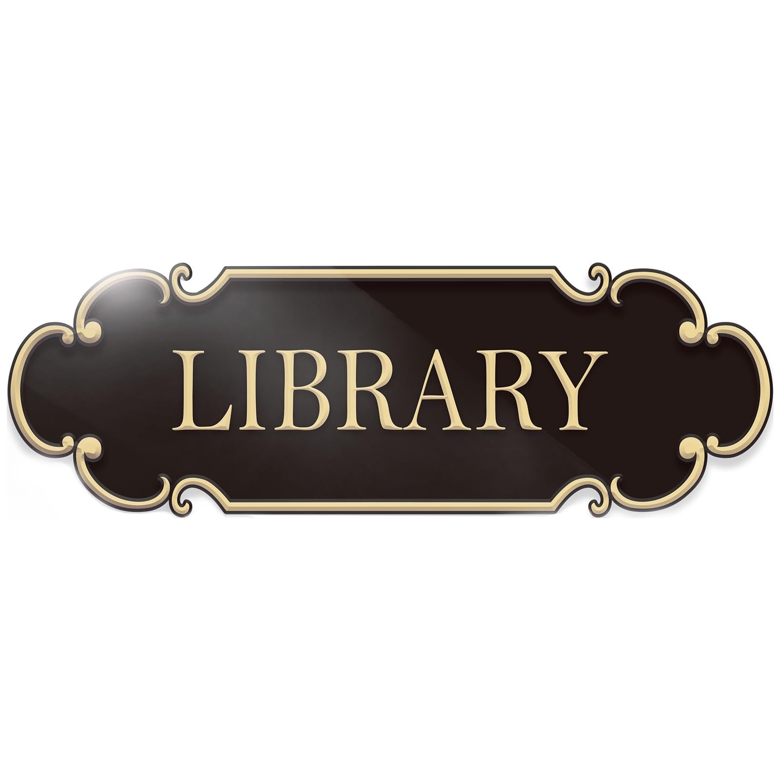9×3 Inch Library Sign Spray Gold Self Adhesive Reading Room Door Signage
