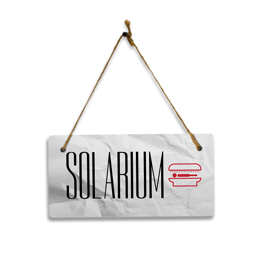 Solarium 5×10 Hanging Plus Wall or Door Sign | Rustic Twine