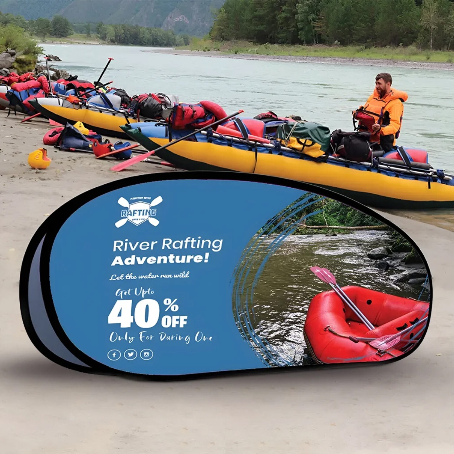 Bean Shaped Popup banner A-board Sign Banner Display-Provide Professional Design