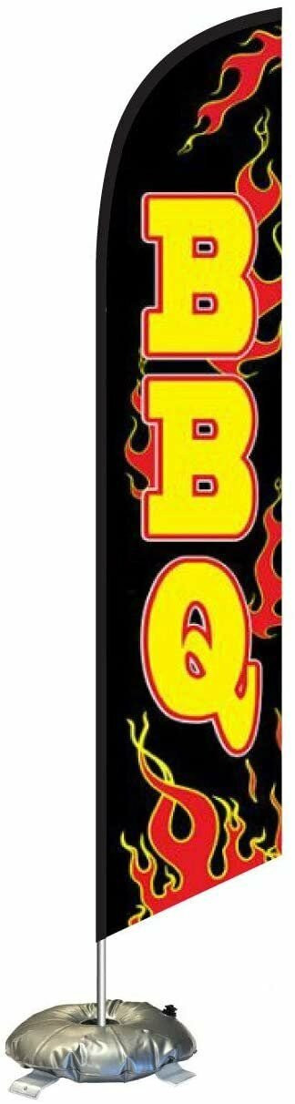 BBQ Feather Flag Kit with Cross-Base and Weight-Donut, Outdoor Advertising…