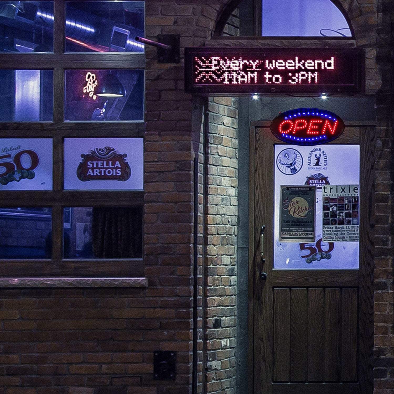 Ultra Bright LED Neon Open Sign Flash/Normal Lighting Store Business Sign Animat