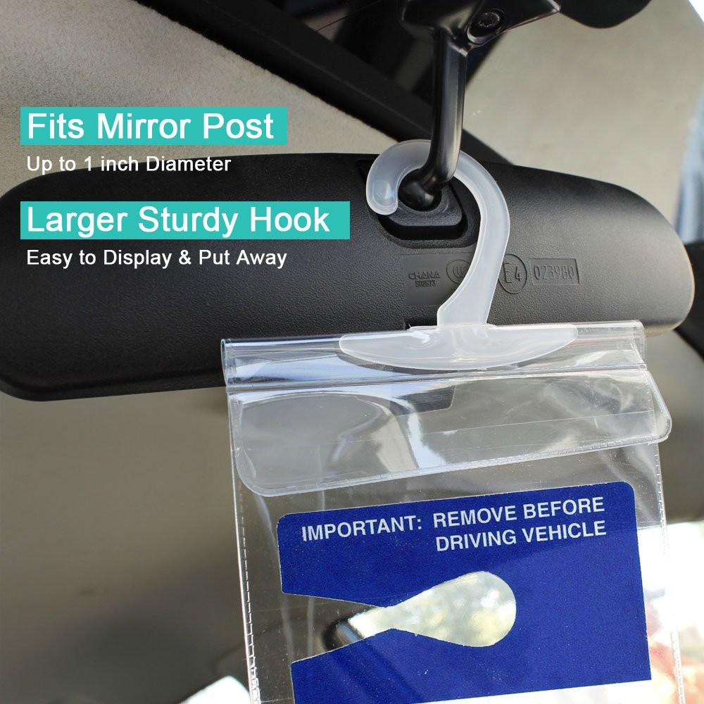 Handicapped Parking Placard Holder – Disabled Protective Mirror clear