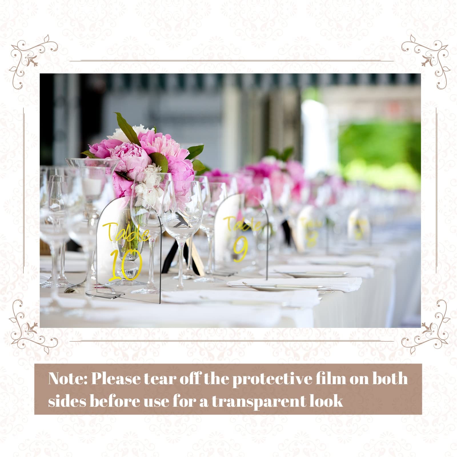 25 PCS Clear Arch Acrylic Sign Stand Blank Round Top Table Number 4×6 Inch